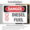 Signmission Diesel Fuel Danger Sign, Vinyl Decal, 10in W x 7in L, 2PK OS-2PACK-DS-D-710-L-1122 - alternate 3